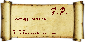 Forray Pamina névjegykártya